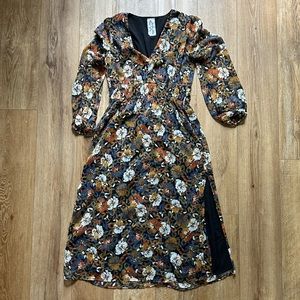 Sadie & Sage midi floral fall dress size L